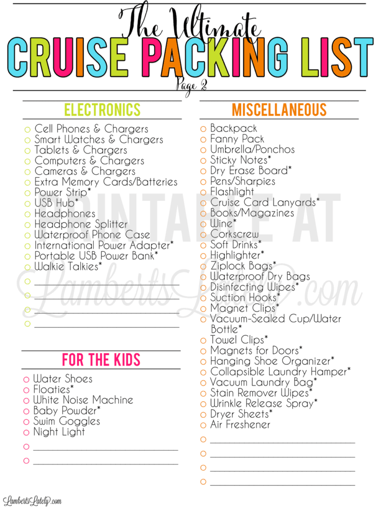 Essential Packing List for a Cruise