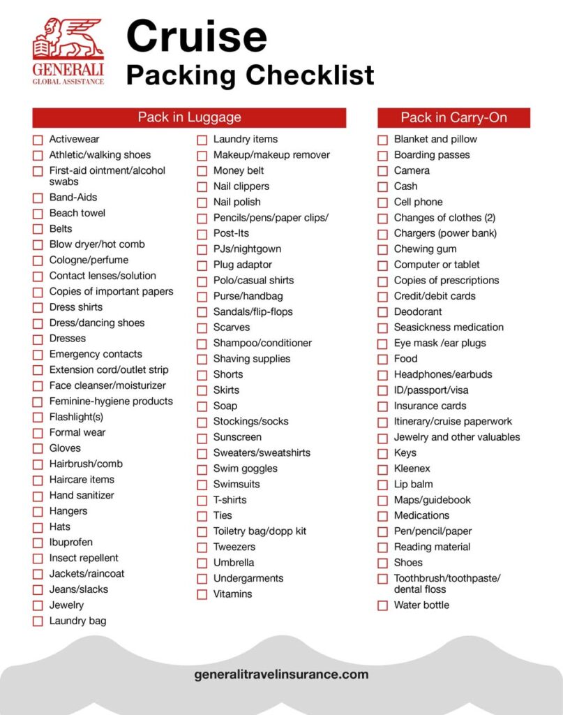 Essential Packing List for a Cruise